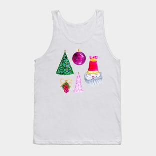 Santa Claus Ornaments and Christmas Trees Tank Top